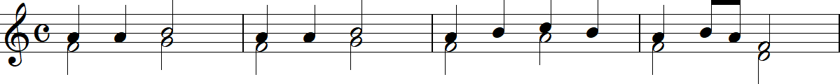 3度下の対旋律（強拍）の4小節