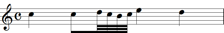 ターン（音符の間A）の弾き方4の小節