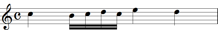 ターン（音符の上B）の弾き方6の小節